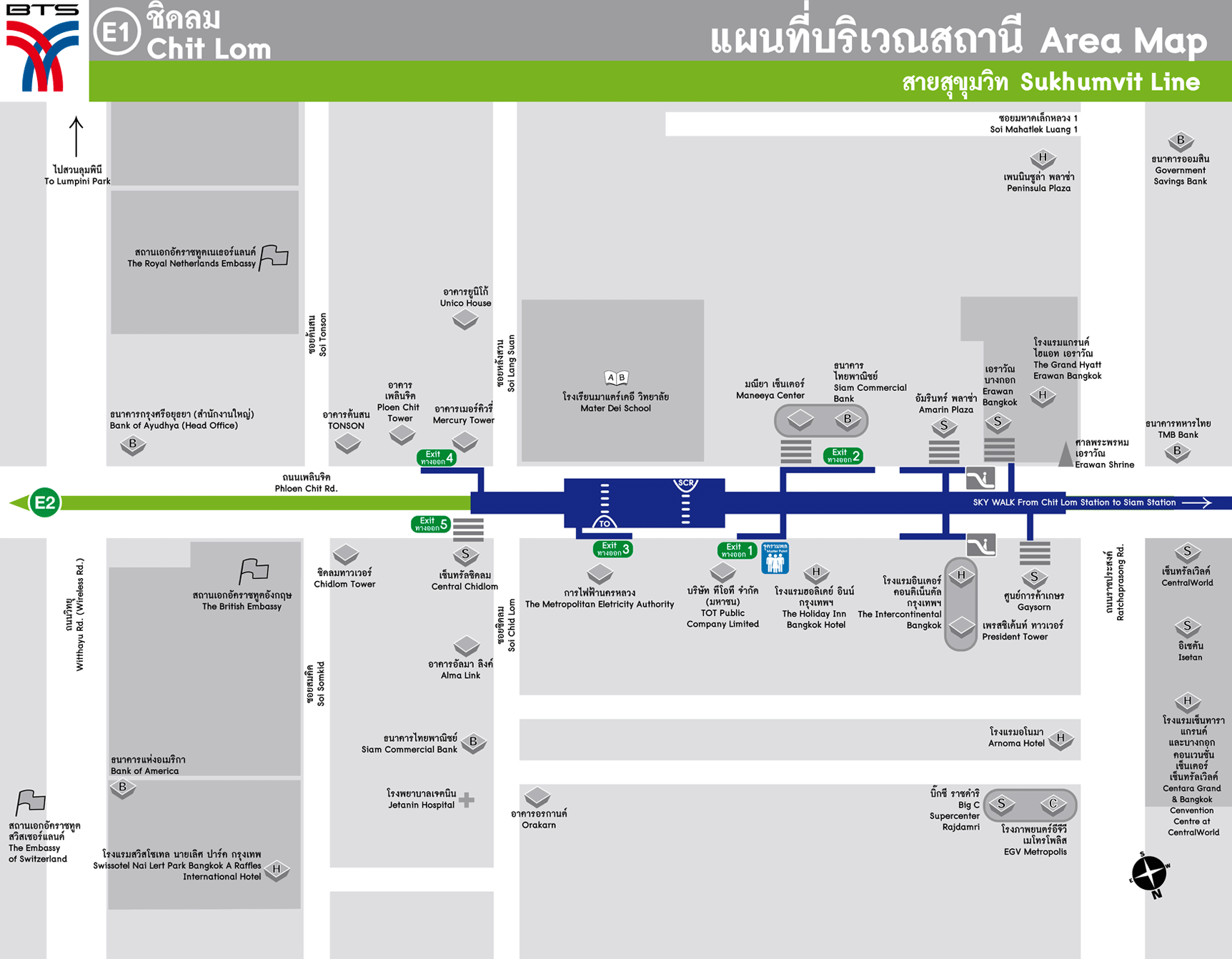 Bản đồ khu vực Chidlom Thái Lan