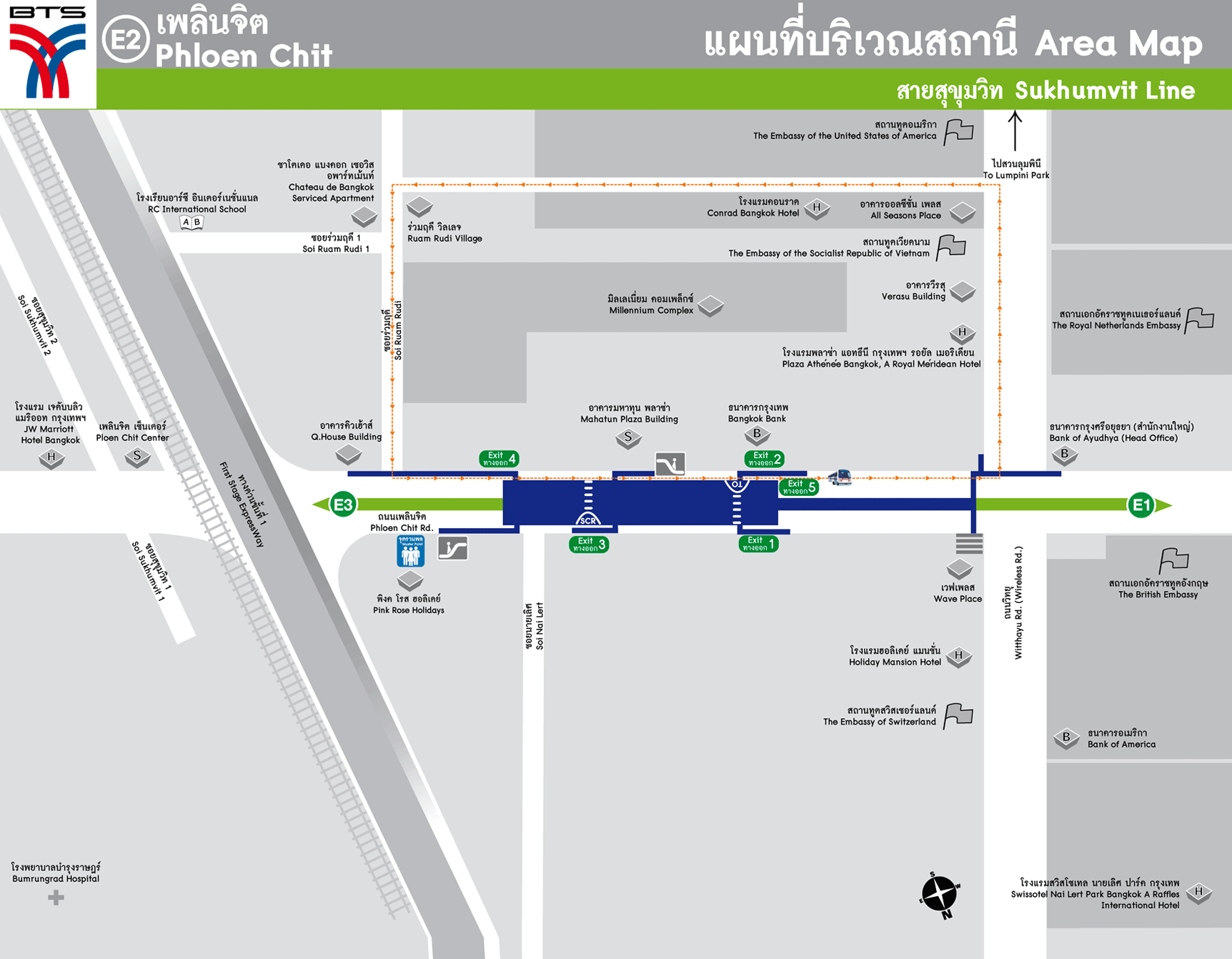 Bản đồ khu vực trạm BTS Ploenchit