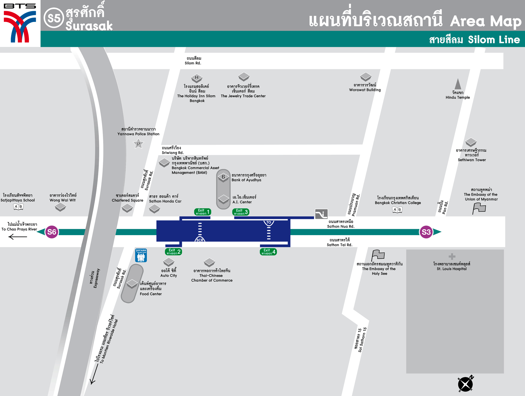 Bản đồ khu BTS Surasak