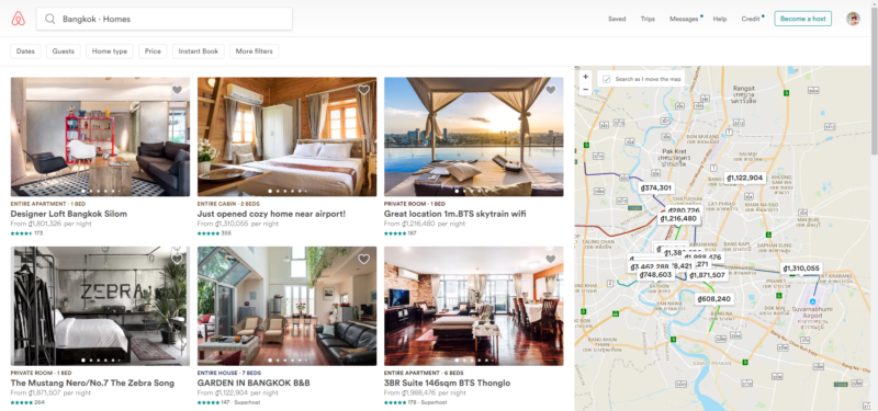 Một số host tại Bangkok trên bản đồ