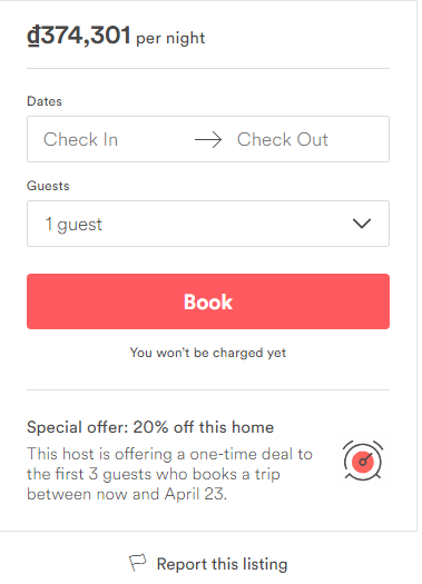 Đặt phòng tại Airbnb